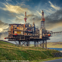 Buy canvas prints of Ninian's Oil rig, Shetland by Richard Ashbee