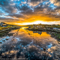Buy canvas prints of Sunset at Burra, Shetland by Richard Ashbee
