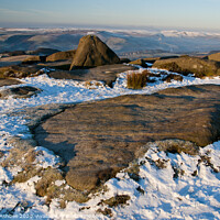 Buy canvas prints of Snowy Higgar Tor, Dark Peak, Derbyshire by Richard Ashbee