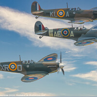 Buy canvas prints of A trio of WW2 RAF Spitfires by Richard Ashbee