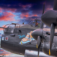 Buy canvas prints of RAF Lancaster Sunset by Richard Ashbee