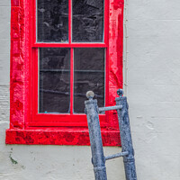 Buy canvas prints of A red window in old Shetland by Richard Ashbee