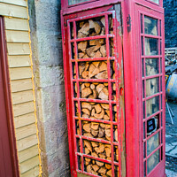 Buy canvas prints of Red telephone box store in Lerwick Shetland by Richard Ashbee