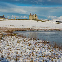 Buy canvas prints of Shetland snowy Tingwall loch by Richard Ashbee