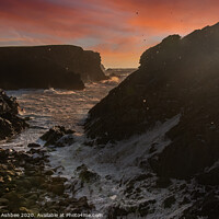 Buy canvas prints of Shetland winter storm at Sunset by Richard Ashbee