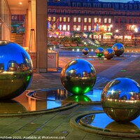 Buy canvas prints of Sheffield steel balls outside the winter gardens by Richard Ashbee