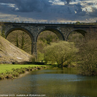 Buy canvas prints of Monsal Dale viaduct and the River Wye by Richard Ashbee