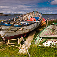 Buy canvas prints of Old decaying fishing boats in Shetland by Richard Ashbee