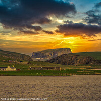 Buy canvas prints of Loch Spiggie in Shetland at sunset by Richard Ashbee