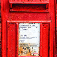 Buy canvas prints of Red post box by Richard Ashbee