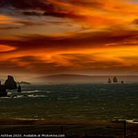 Buy canvas prints of The Drongs Sunrise Shetland by Richard Ashbee
