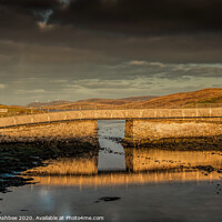 Buy canvas prints of Burra Bridge in Shetland reflections by Richard Ashbee