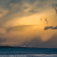 Buy canvas prints of Storm clouds over a snowy Noss in Shetland by Richard Ashbee
