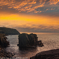 Buy canvas prints of A sunset over Sumburgh Head in Shetland by Richard Ashbee