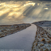 Buy canvas prints of Snowy path at Brindister, Shetland by Richard Ashbee
