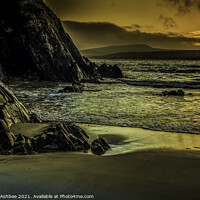 Buy canvas prints of Sunset over St Ninian's Beach Shetland by Richard Ashbee