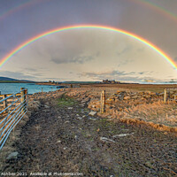 Buy canvas prints of Shetland double rainbow by Richard Ashbee