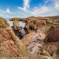 Buy canvas prints of Dramatic Hams of Muckle Roe Shetland by Richard Ashbee