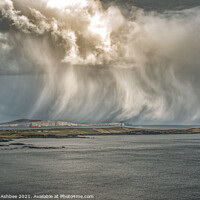 Buy canvas prints of Dramatic storm clouds over Bressay Shetland  by Richard Ashbee