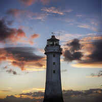 Buy canvas prints of Fort Perch Rock lighthouse at Dusk by Peter Lovatt  LRPS