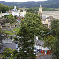 Buy canvas prints of Portmeirion - View from the view point above the V by Peter Lovatt  LRPS