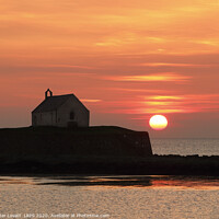 Buy canvas prints of St Cwyfan's Church at sunset, Anglesey by Peter Lovatt  LRPS