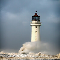 Buy canvas prints of New Brighton Lighthouse in a Storm by Peter Lovatt  LRPS