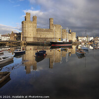 Buy canvas prints of Caernarfon Castle and Harbour Panorama by Peter Lovatt  LRPS