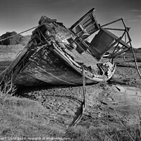 Buy canvas prints of Abandoned Boat, Heswall Shore, Wirral by Peter Lovatt  LRPS
