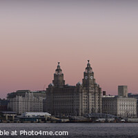 Buy canvas prints of Panoramic Evening image of Liverpool Waterfront by Peter Lovatt  LRPS
