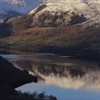 Buy canvas prints of Ullswater - reflection of Snow covered Fells by Peter Lovatt  LRPS