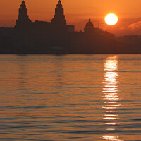 Buy canvas prints of Liverpool's Famous Skyline at Sunrise by Peter Lovatt  LRPS