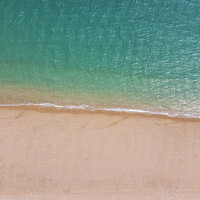 Buy canvas prints of Calm Slapton Sands from the Sky by Richard Fearon