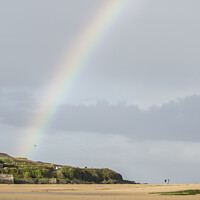 Buy canvas prints of Rainbow over Burgh Island by Richard Fearon
