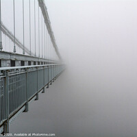 Buy canvas prints of The Menai Suspension Bridge disappears into the fog  by Tim Snow