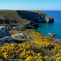 Buy canvas prints of A wide angle landscape photo of Trebarwith strand  by Peter Barber
