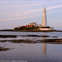 Buy canvas prints of St Mary's Lighthouse by Peter Barber