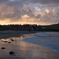 Buy canvas prints of Low Newton-by-the-sea at sunset by Peter Barber