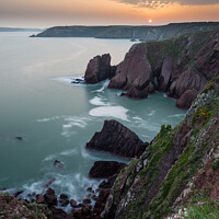 Buy canvas prints of Rooks Nest Point at Sunset by Peter Barber