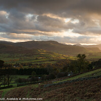 Buy canvas prints of Fiery Threlkeld Sunset by Peter Barber