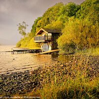 Buy canvas prints of The Iconic Boathouse at Ullswater intrhe Sunrise by Dick Lloyd