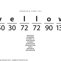 Buy canvas prints of Yellow word code in the English Gematria by Ingo Menhard