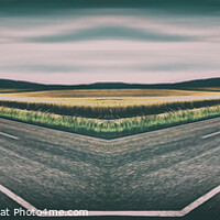 Buy canvas prints of Surrealistic mirrored road in a rural landscape setting by Ingo Menhard