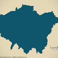 Buy canvas prints of Modern Map - London UK design by Ingo Menhard