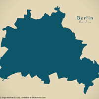 Buy canvas prints of Modern Map - Berlin DE by Ingo Menhard