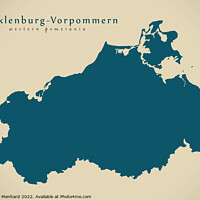 Buy canvas prints of Modern Map - Mecklenburg-Vorpommern DE by Ingo Menhard