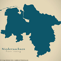 Buy canvas prints of Modern Map - Niedersachsen DE by Ingo Menhard