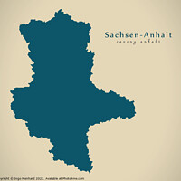 Buy canvas prints of Modern Map - Sachsen-Anhalt DE by Ingo Menhard