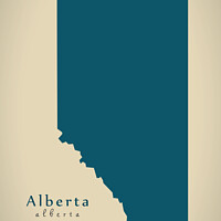 Buy canvas prints of Modern Map - Alberta CA by Ingo Menhard