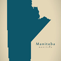 Buy canvas prints of Modern Map - Manitoba CA by Ingo Menhard